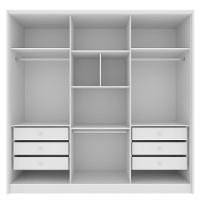 Guarda Roupa Casal 6 Portas 6 Gavetas 100% Mdf Fortuna S/ Espelho S/ Pés - Tcil Neve