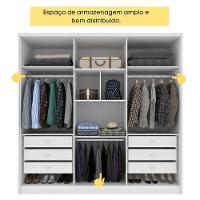Guarda Roupa Casal 6 Portas 6 Gavetas 100% Mdf Fortuna S/ Espelho S/ Pés - Tcil Neve - 7