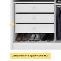 Guarda Roupa Casal 6 Portas 6 Gavetas 100% Mdf Fortuna S/ Espelho S/ Pés - Tcil Neve - 10