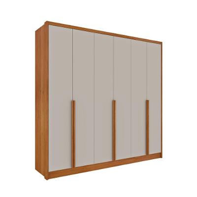 Guarda Roupa Casal 6 Portas 6 Gavetas 100% Mdf Fortuna S/ Espelho S/ Pés - Tcil Cinamomo/off White