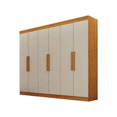 Guarda Roupa Casal Canadá 6 Portas 4 Gavetas Cinamomo-off White MDF Leifer Móveis
