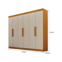 Guarda Roupa Casal 6 Portas 4 Gavetas Canadá S/ Espelho Com Pés - Leifer Móveis Cinamomo/off White - 2