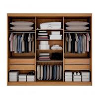 Guarda Roupa Casal 6 Portas 4 Gavetas Canadá S/ Espelho Com Pés - Leifer Móveis Cinamomo/off White - 3