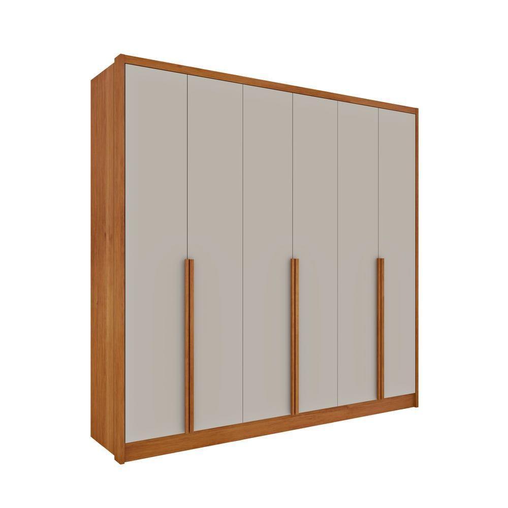 Guarda Roupa Casal 6 Portas 6 Gavetas 100% Mdf Fortuna S/ Espelho S/ Pés - Tcil Cinamomo/off White - 1