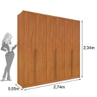 Guarda Roupa Casal 6 Portas 6 Gavetas 100% Mdf Fortuna S/ Espelho S/ Pés - Tcil Cinamomo - 3
