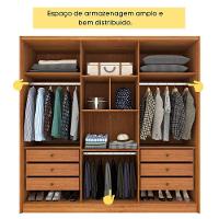 Guarda Roupa Casal 6 Portas 6 Gavetas 100% Mdf Fortuna S/ Espelho S/ Pés - Tcil Cinamomo - 7