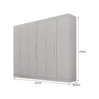 Guarda Roupa Casal 6 Portas 4 Gavetas Canadá S/ Espelho Com Pés - Leifer Móveis Branco - 2