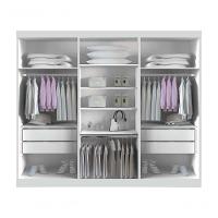 Guarda Roupa Casal 6 Portas 4 Gavetas Canadá S/ Espelho Com Pés - Leifer Móveis Branco - 3