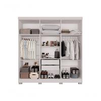 Guarda Roupa Casal 6 Portas Recife Com Espelho Salleto Branco - 2