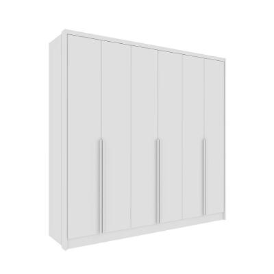 Guarda Roupa Casal 6 Portas 6 Gavetas 100% Mdf Fortuna S/ Espelho S/ Pés - Tcil Neve
