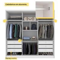 Guarda Roupa Casal 6 Portas 6 Gavetas 100% Mdf Fortuna S/ Espelho S/ Pés - Tcil Neve - 8