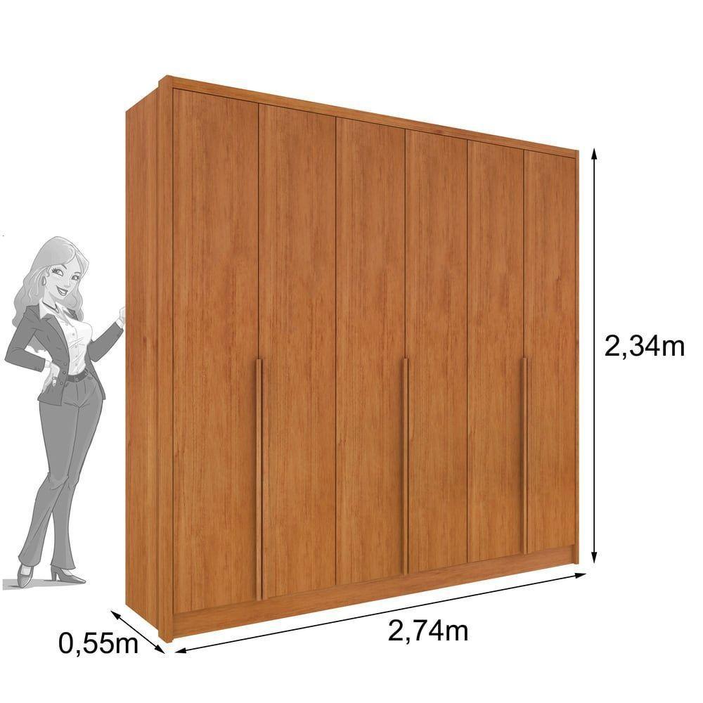 Guarda Roupa Casal 6 Portas 6 Gavetas 100% Mdf Fortuna S/ Espelho S/ Pés - Tcil Cinamomo - 7