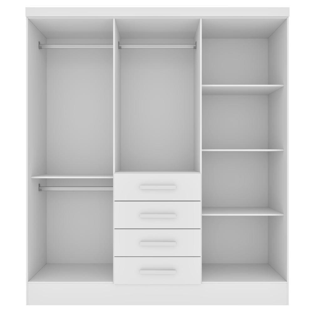 Guarda Roupa Casal 6 Portas 4 Gavetas Arizona S/ Espeho S/ Pés - Tcil Neve - 5