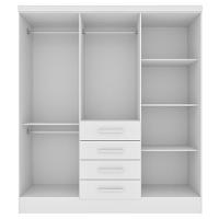 Guarda Roupa Casal 6 Portas 4 Gavetas Arizona S/ Espeho S/ Pés - Tcil Neve - 5