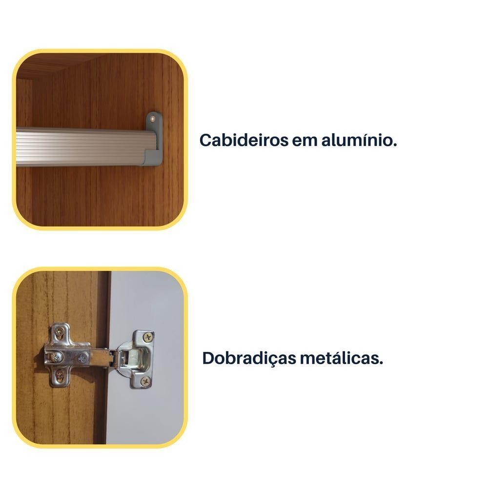 Guarda Roupa Casal 6 Portas 4 Gavetas Arizona S/ Espeho S/ Pés - Tcil Cinamomo/off White - 10