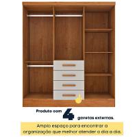 Guarda Roupa Casal 6 Portas 4 Gavetas Arizona S/ Espeho S/ Pés - Tcil Cinamomo/off White - 5