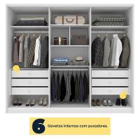 Guarda Roupa Casal 100% Mdf 6 Portas 6 Gavetas Realeza S/ Espelho S/ Pés - Tcil Neve - 3