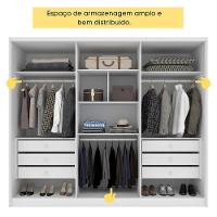 Guarda Roupa Casal 100% Mdf 6 Portas 6 Gavetas Realeza S/ Espelho S/ Pés - Tcil Neve - 9