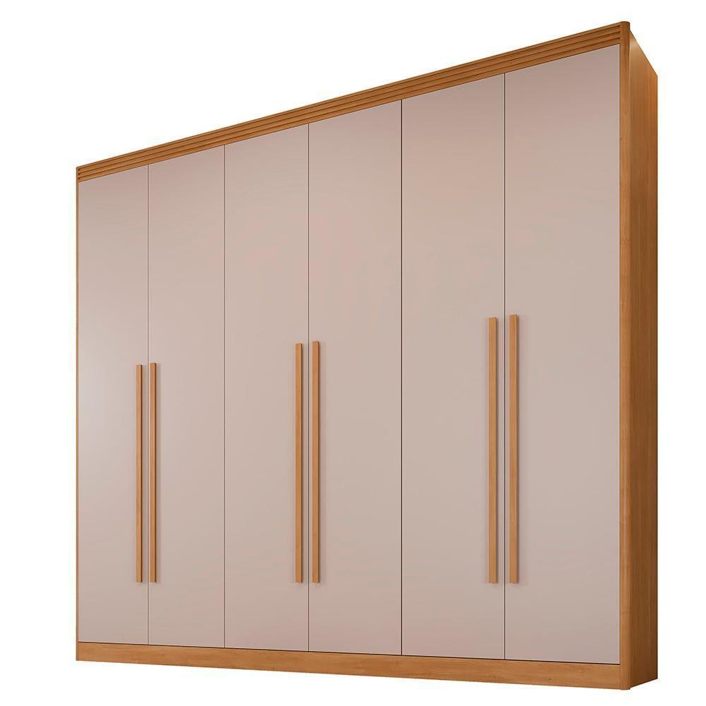 Guarda Roupa Cancun 6 Portas Benetil Cinamomo/off White - 1