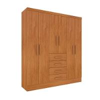 Guarda Roupa Casal 6 Portas 4 Gavetas Arizona S/ Espeho S/ Pés - Tcil Cinamomo - 1