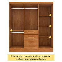 Guarda Roupa Casal 6 Portas 4 Gavetas Arizona S/ Espeho S/ Pés - Tcil Cinamomo