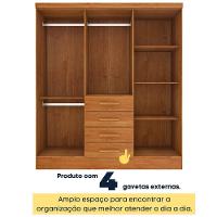 Guarda Roupa Casal 6 Portas 4 Gavetas Arizona S/ Espeho S/ Pés - Tcil Cinamomo - 5