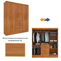 Guarda Roupa Casal 6 Portas 4 Gavetas Arizona S/ Espeho S/ Pés - Tcil Cinamomo - 7