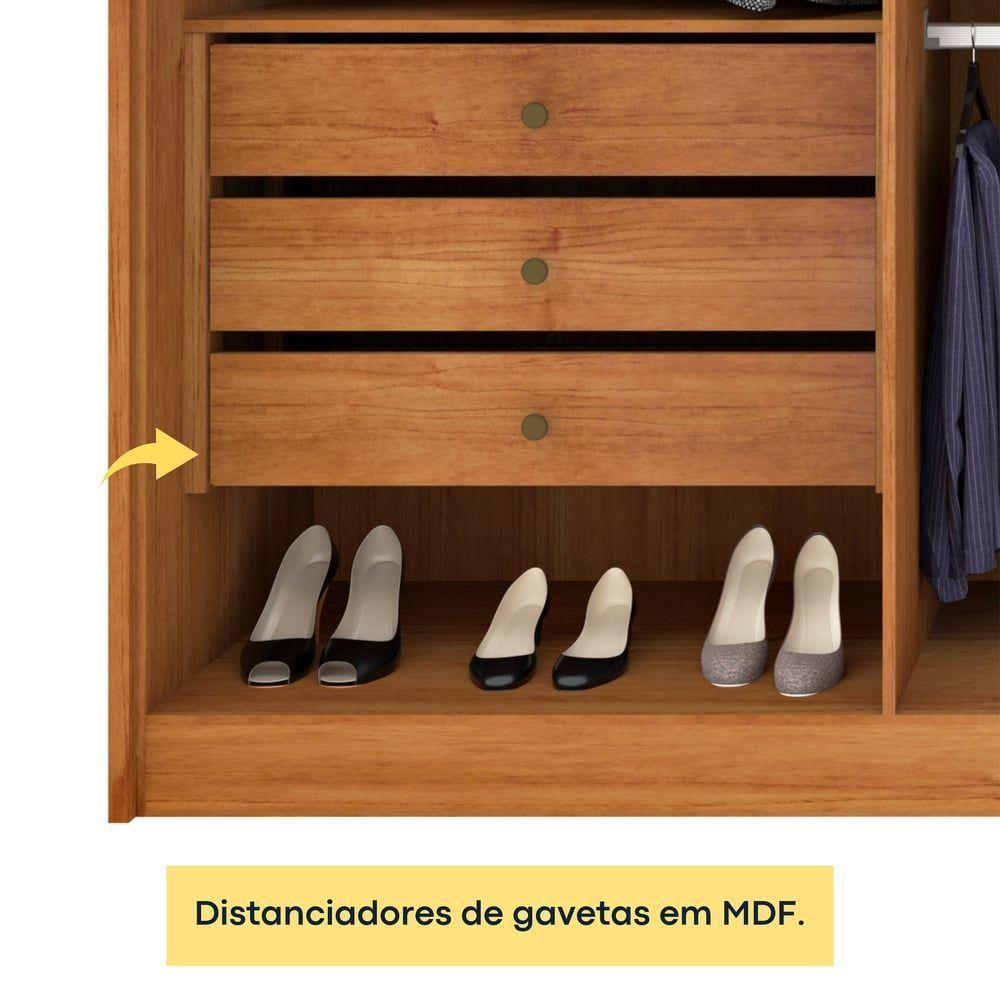 Guarda Roupa Casal 100% Mdf 6 Portas 6 Gavetas Realeza S/ Espelho S/ Pés - Tcil Cinamomo/off White - 10