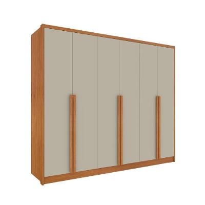 Guarda Roupa Casal Realeza 6 Portas 6 Gavetas Cinamomo-off White MDF Tcil Móveis