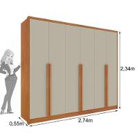 Guarda Roupa Casal 100% Mdf 6 Portas 6 Gavetas Realeza S/ Espelho S/ Pés - Tcil Cinamomo/off White - 3