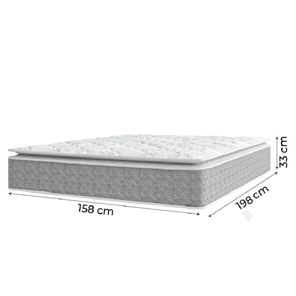 Cama Box Casal Colchão Molas Ensacadas Pillow 158x198x71cm Cinza/branco Umaflex - Suporta 120kg - 4