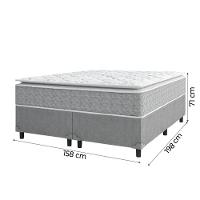 Cama Box Casal Colchão Molas Ensacadas Pillow 158x198x71cm Cinza/branco Umaflex - Suporta 120kg - 6