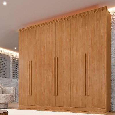 Guarda Roupa Cancun 6 Portas de Bater 6 Gavetas Cinamomo Melamínico BP