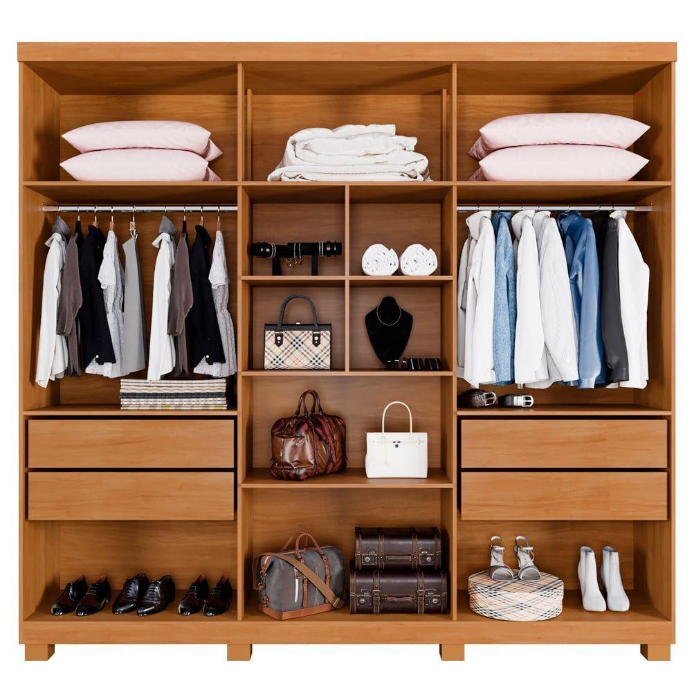 Guarda Roupa 6 Portas 4 Gavetas Lisboa Benetil Cinamomo/off White - 2