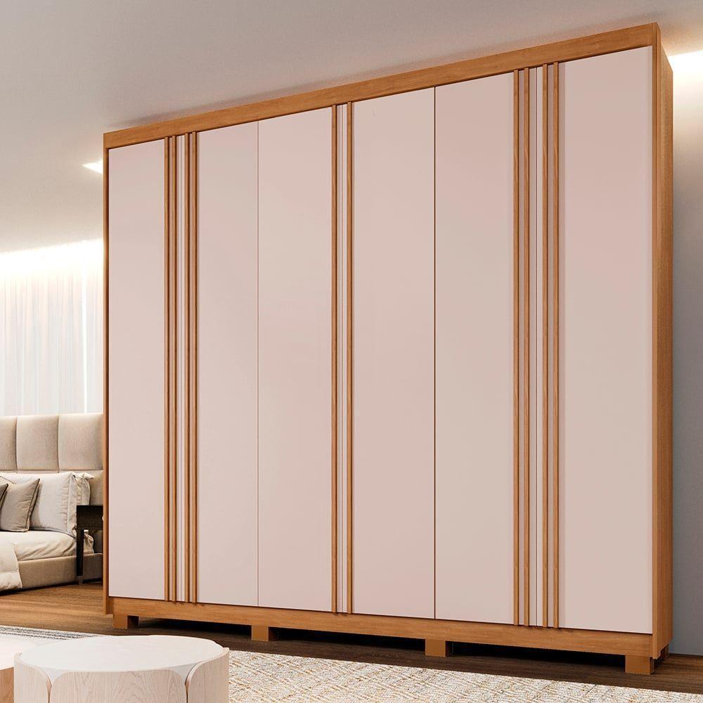 Guarda Roupa 6 Portas 4 Gavetas Lisboa Benetil Cinamomo/off White - 4