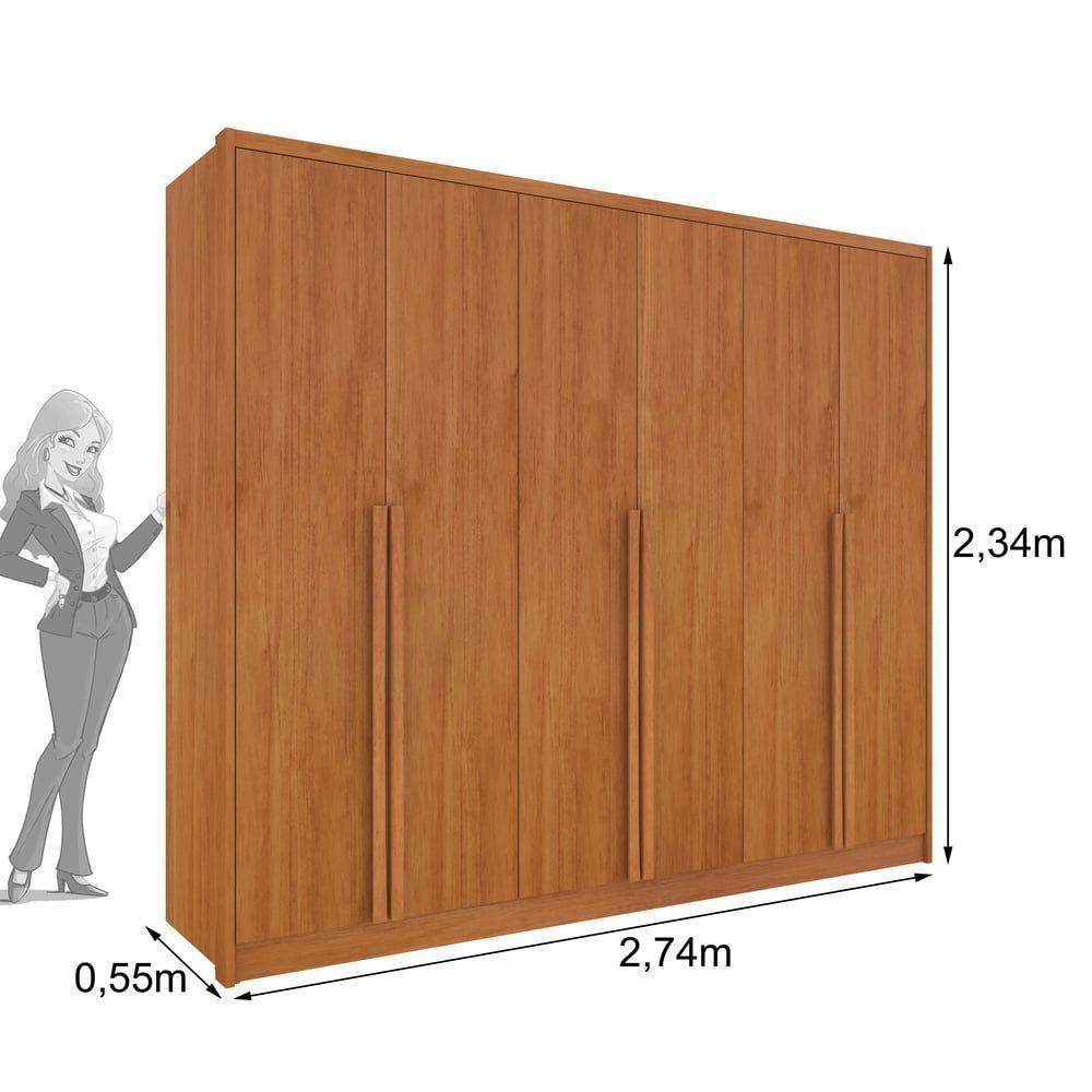 Guarda Roupa Casal 100% Mdf 6 Portas 6 Gavetas Realeza S/ Espelho S/ Pés - Tcil Cinamomo - 2