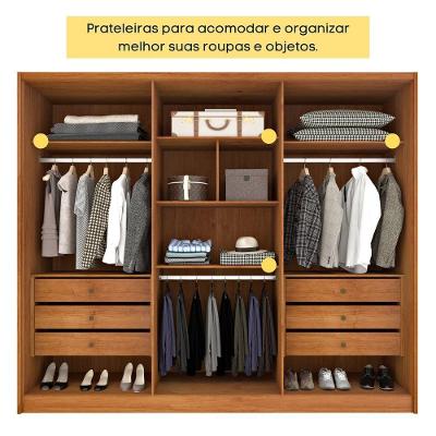 Guarda Roupa Casal Realeza 6 Portas 6 Gavetas Cinamomo MDF Tcil Móveis