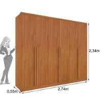 Guarda Roupa Casal 100% Mdf 6 Portas 6 Gavetas Realeza S/ Espelho S/ Pés - Tcil Cinamomo - 2