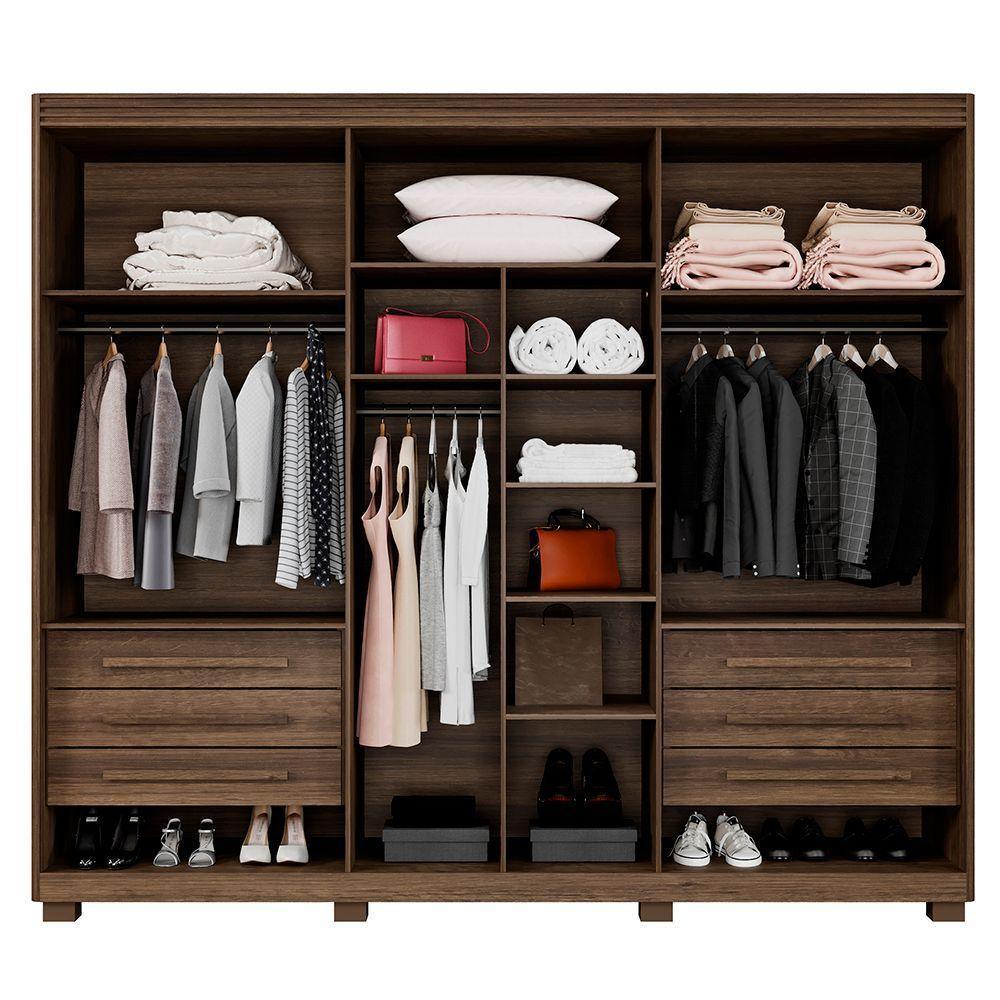 Guarda Roupa Cancun 6 Portas Benetil Imbuia/off White - 3