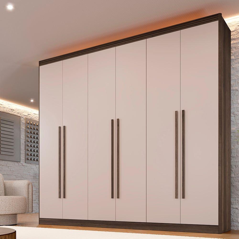 Guarda Roupa Cancun 6 Portas Benetil Imbuia/off White - 4