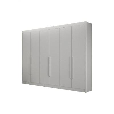 Guarda Roupa Casal Diamante Gold 6 Portas de Bater 4 Gavetas Branco MDF Leifer Móveis