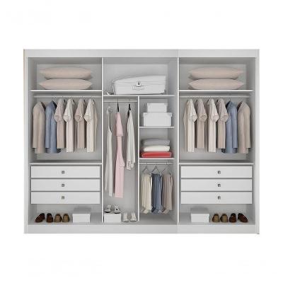 Guarda Roupa Casal Diamante Gold 6 Portas de Bater 4 Gavetas Branco MDF Leifer Móveis
