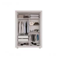 Guarda Roupa Com Espelho 2 Portas 2 Gavetas Panamá Salleto Branco - 2
