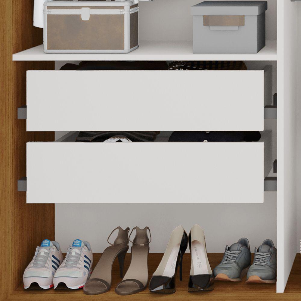 Guarda Roupa Casal Panamá Porta Espelho Central 3 Portas 4 Gavetas Salleto Cinamomo/off White - 7