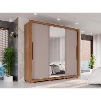Guarda Roupa Casal Panamá Porta Espelho Central 3 Portas 4 Gavetas Salleto Cinamomo/off White - 10
