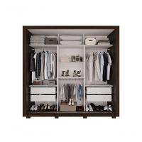 Guarda Roupa Casal Panamá Porta Espelho Central 3 Portas 4 Gavetas Salleto Savana/off White - 2