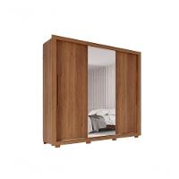 Guarda Roupa Casal Panamá Porta Espelho Central 3 Portas 4 Gavetas Salleto Cinamomo - 1