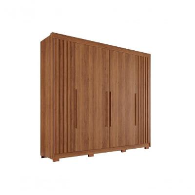 Guarda Roupa Casal Granada 6 Portas Bater 6 Gavetas Cinamomo com Off White MDF Sallêto