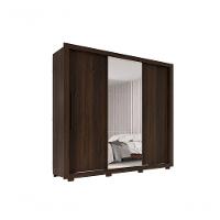 Guarda Roupa Casal Panamá Porta Espelho Central 3 Portas 4 Gavetas Salleto Savana - 1