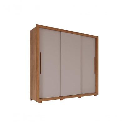 Guarda Roupa Casal Panamá 3 Portas 4 Gavetas Cinamomo-off White MDP Sallêto Móveis